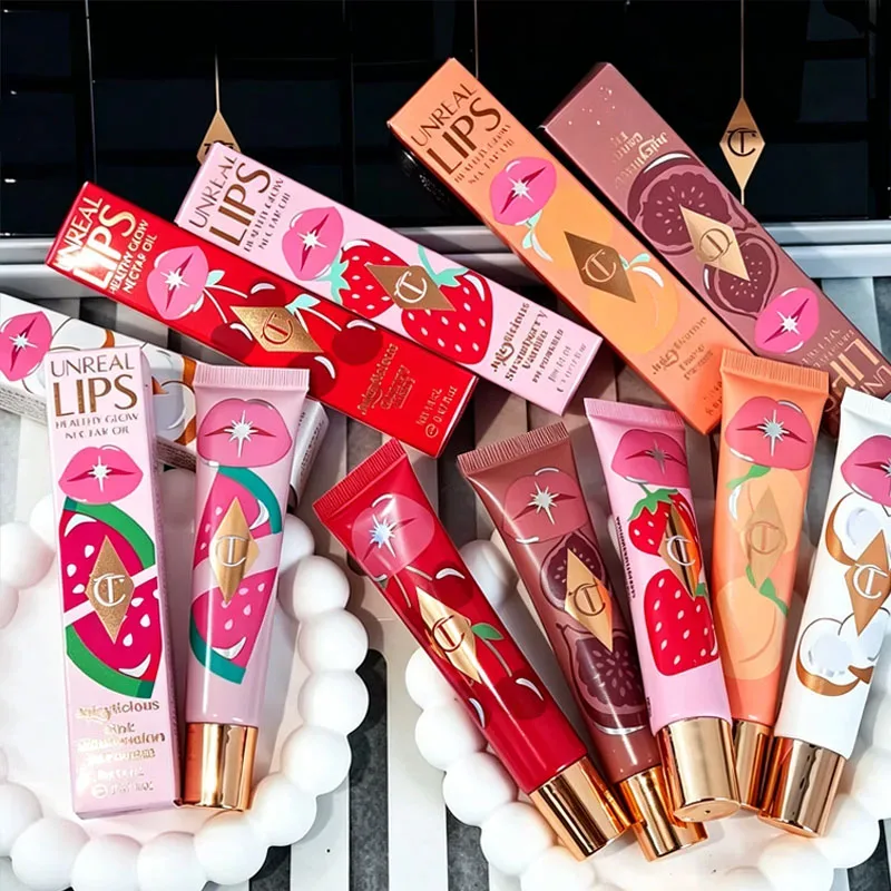 Luxury CT Multicolored Water Light Lip Gloss Lasting Hydrating Lip Balm Heart-shaped Tip Lip Brush&Jelly Lip Gloss Makeup Gift