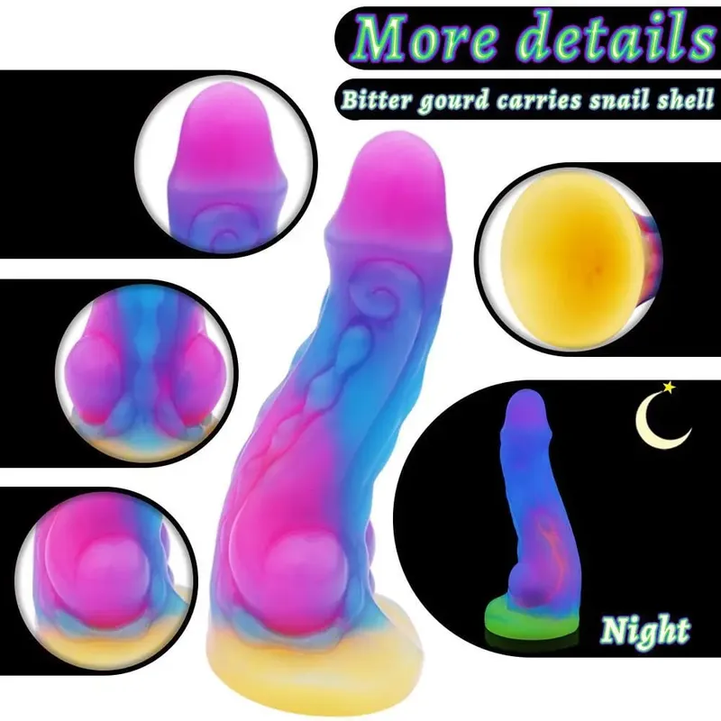 สมจริง Night เรืองแสง Anal Plug Luminous Monster Dragon Dildo สำหรับผู้หญิงผู้ชาย Butt Plug เซ็กซี่สุนัขรูปร่าง Sex Toy สำหรับคู่