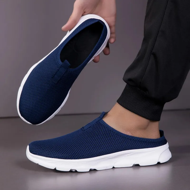 Demi-pantoufles pour hommes, chaussures de marche respirantes et décontractées en maille, légères et confortables, à la mode, pour l'extérieur — image 2
