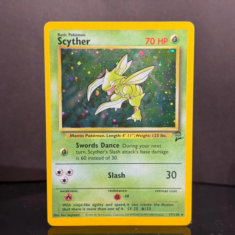 Pocket 2000 Base Set 2 OG Nostalgia Collectible Hitmonchan Scyther Clefable Pidgeot Mewtwo Traditional Holo Proxy