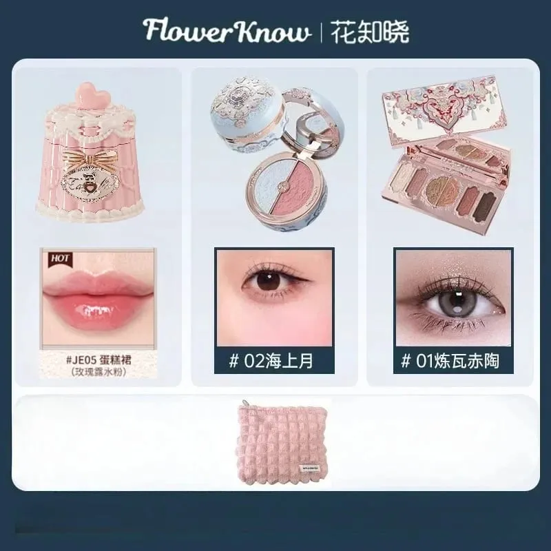 Flower Knows Makeup Set Gift Box Butterfly Cloud Shoulder Cosmetics Lipstick Lip Blush Eyeshadow Makeup Bag — image 12