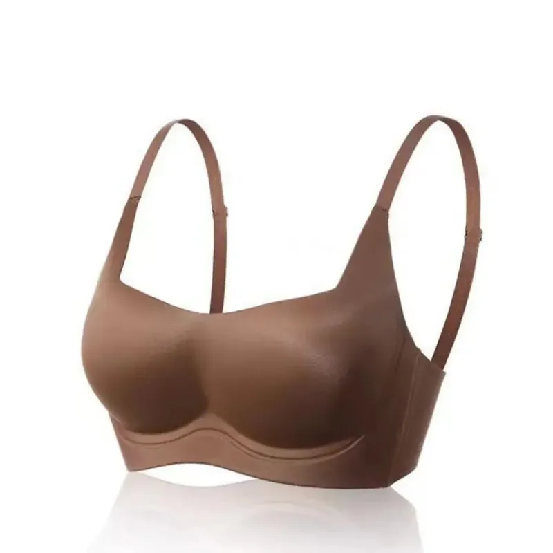 Padded Bralette Anti-sagging Lingerie Bras Solid Color Thin Lingerie Push Up Bra Skin-Hugging Invisible Seamless Bra For Women