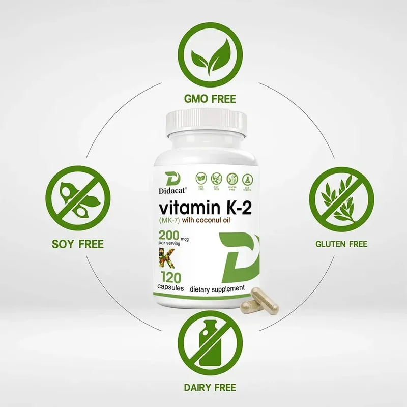 Vitamin K2 (MK-7) 200mcg Softgels Easily Absorbed Vitamin K Supplement - Bone Joint & Immune Support - Non-GMO Certified