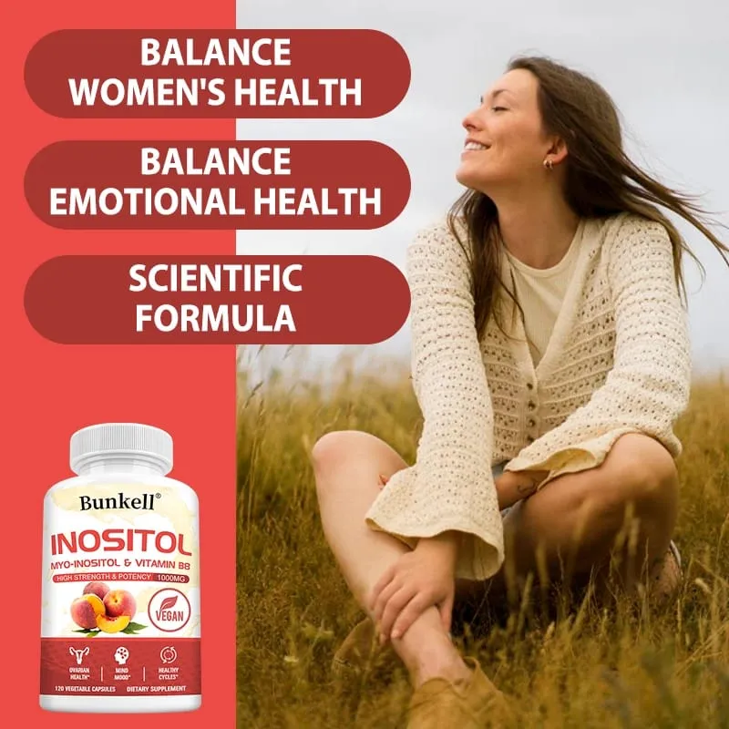 Inositol 1000mg Capsules - Fat Metabolism Liver Health Ovarian Immune System Support Skin Balance & Hair Growth Supplement