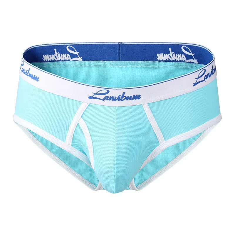 1PCS New Men's Underwear Mid Waist Thread Cotton Comfortable Breathable Solid Color Youth Underwear Men's Triangle Pants LA674