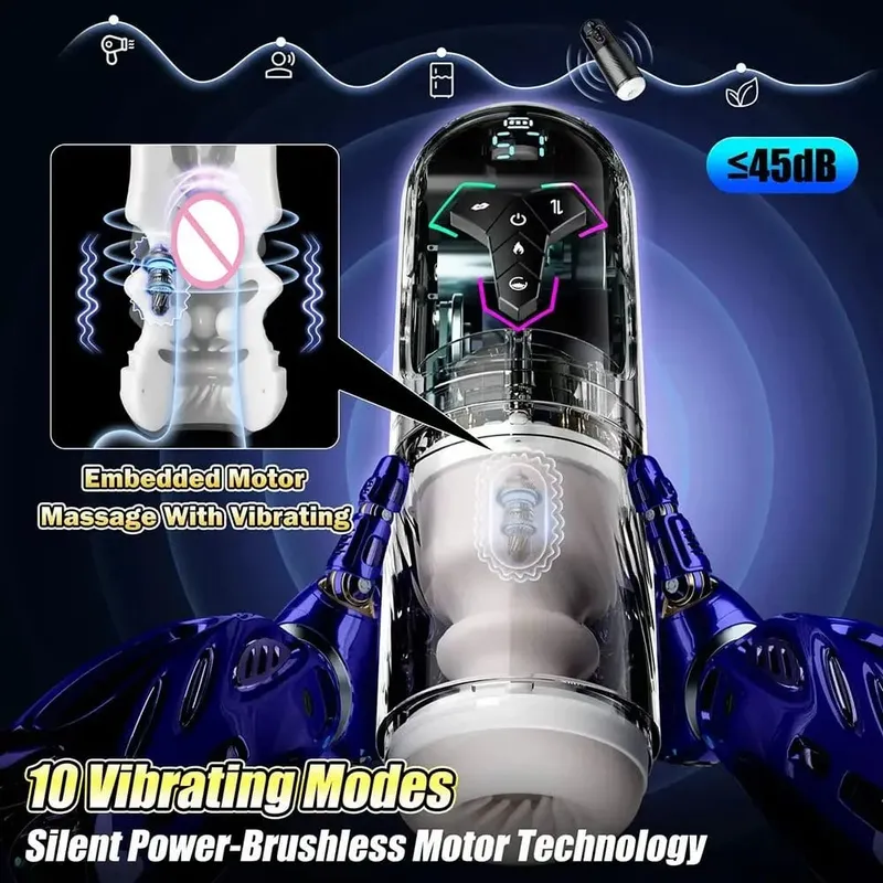 APP Control Male Automatic Masturbator Cup Vibrating Thrusting Sucking Heating Penis Pump with LCD Display Adult Sex Toy for Men