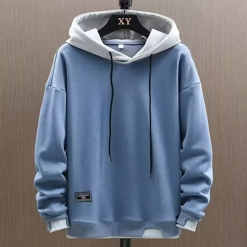 2025 herbst Männer Hoodies High Street Pullover Langarm Patchwork Sweatshirt Männer Mode Streetwear Hoodie Harajuku