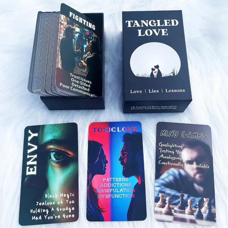 12x7cm Soul Heart ，Tangled Love Card Deck，78Pcs No Manual Card Games Oracle