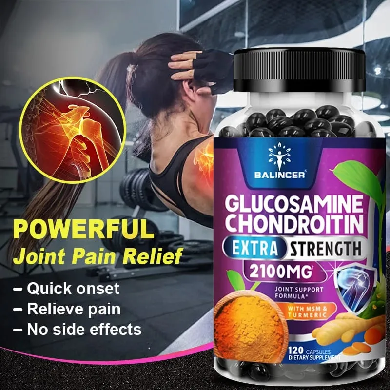 Glucosamine Chondroitin Complex with Turmeric Root Joint Support Dietary Supplement 120 Vegetarian Capsules — image 2