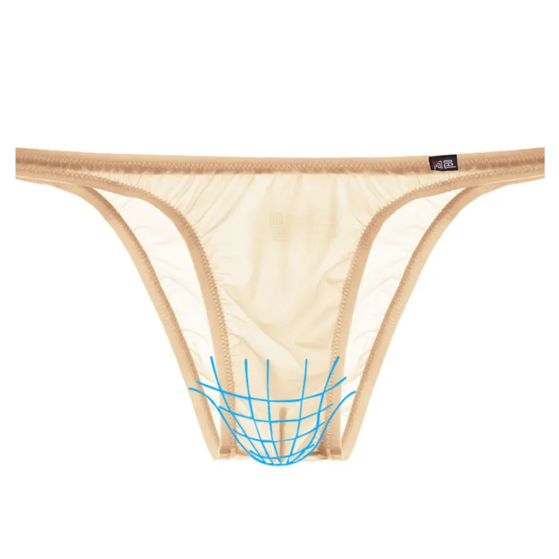 Men's Underwear Sexy Low-Waisted Ice Silk Ultra-Thin Silky Japanese Small Triangle Pants One-Piece