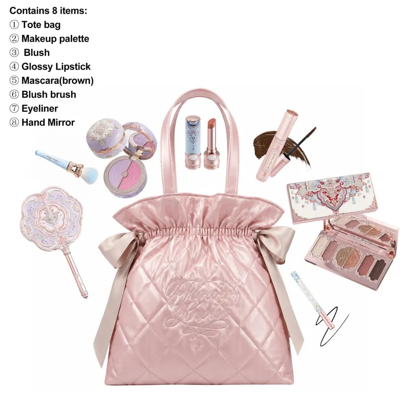 Flower Knows Limited Edition Diamond Pattern Tote Bag Makeup Set Eyeshadow Concealer Blush Eyeliner Lipstick Beauty Collection — image 11