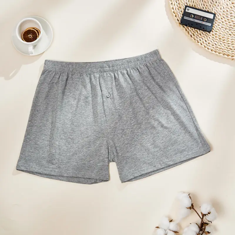 3PCS 100% Cotton Solid Color Men's Aro Pants Breathable Comfortable Men's Panties Home Leisure Men's Underwear Loose Fit Shorts — image 6