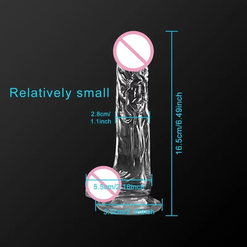 Jelly Dildo 4 Sizes Transparent Soft Realistic Penis Fake Dick Butt Plug for Woman Men Gay Sex Toys Female Vagina Anal Sex Toys