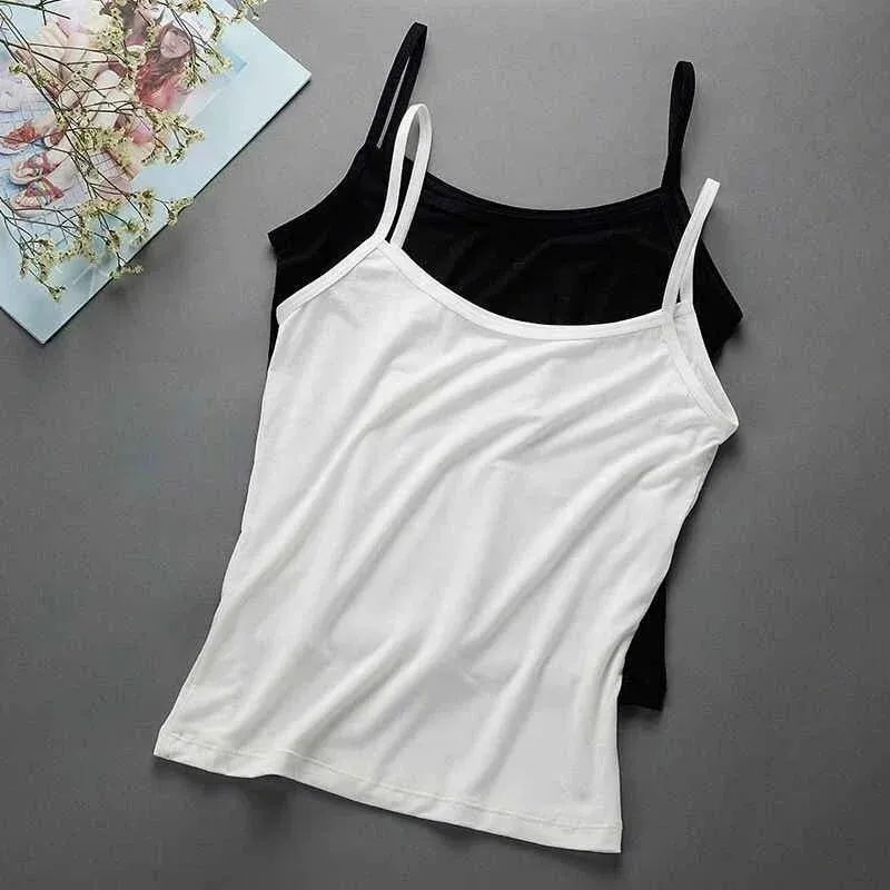 Düz Renk Kolsuz Kaşkorse Yelek Rahat Temel Ince Tank Top Tüm Maç Günlük Kadın Yaz Moda streetwear üstleri iç çamaşırı