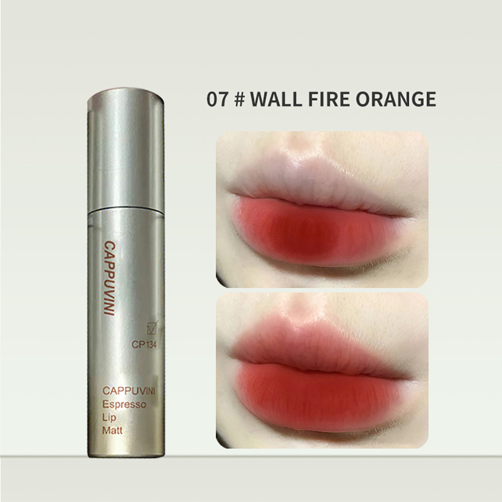 Cappuvini Espresso Matte Velvet Lip Glaze Chống Thấm Nước Kết Cấu Lâu Mịn Bóng Trang Điểm Màu Môi