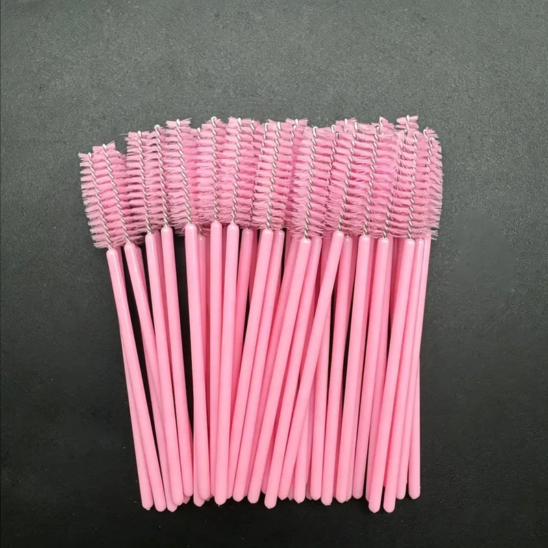 50pcs Disposable Eyelash Brushes Crystal Eye Lash Mascara Wands Glitter Lash Comb Spoolies Micro Makeup Applicators