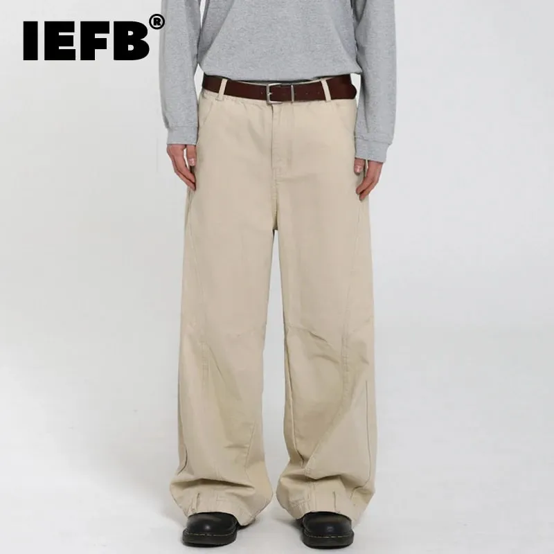 Korean Style Men's Jeans Casual Solid Color Washed Simple All-match Trousers Cleanfit Wide Leg Loose Male Jeans New 9W4253