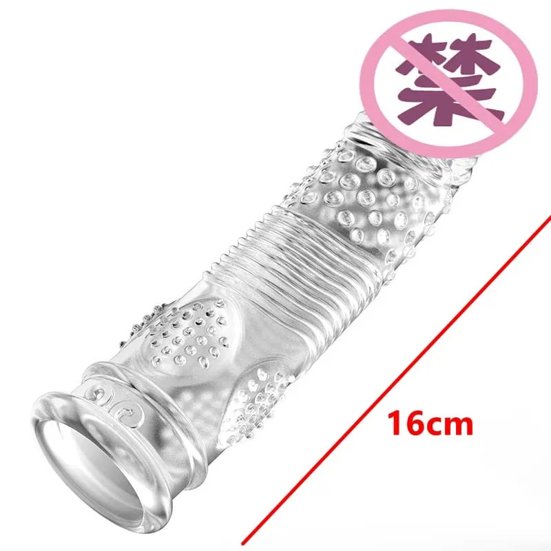 Realistico Estensione Del Pene Del Manicotto Del Rubinetto Riutilizzabile In Silicone Ingrandimento Del Pene Preservativi di Ritardo per Gli Uomini Dildo Enhancer Giocattoli Del Sesso Negozio Erotico