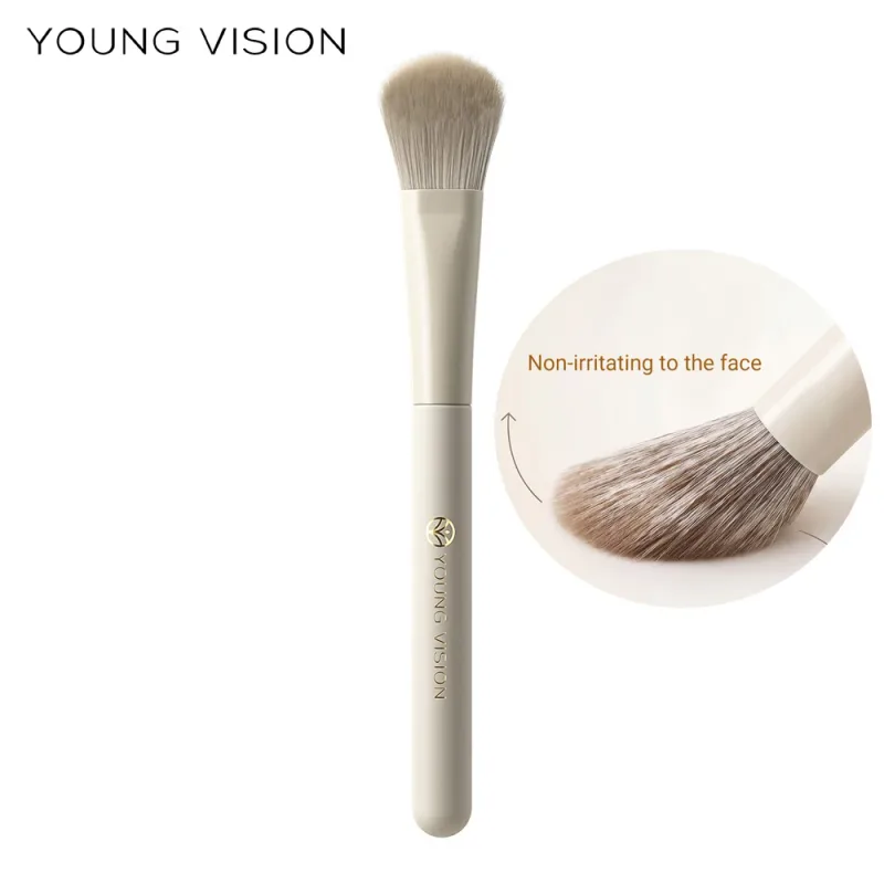 Make-up Brushes Beginner-Friendly Blush Brush with Birch Wood Handle – Soft Fluffy Face Powder Brush