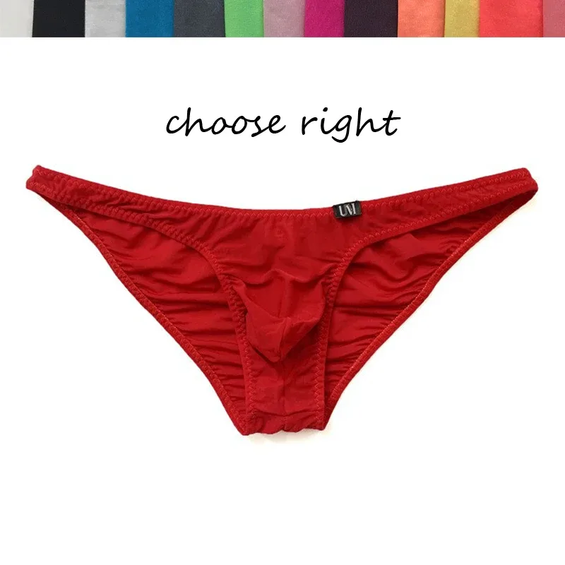 Hip Silk Skating Silk Low Waist Panlalaking Sexy Brief Ultra-manipis Makahinga Solid na Kulay Three-dimensional na Panlalaking Panlalaki