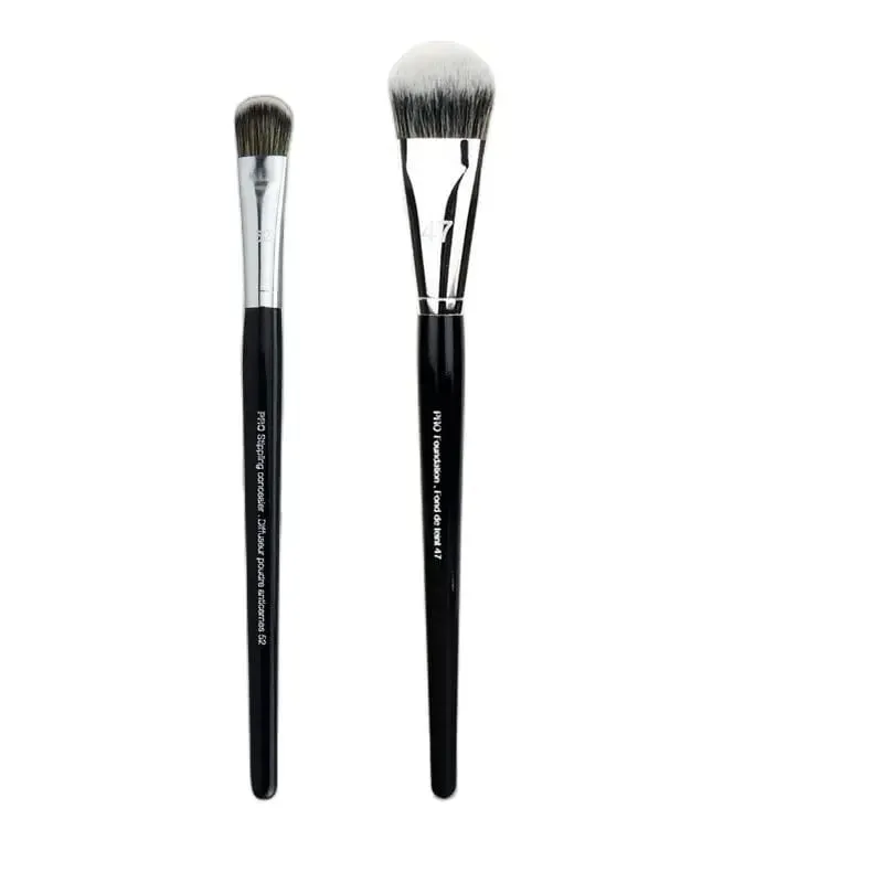 2pcs/Set Women's Foundation Brush Set 47 Broom Head Liquid Makeup Base Brushes for Face Shadow Repairing Beauty Tools