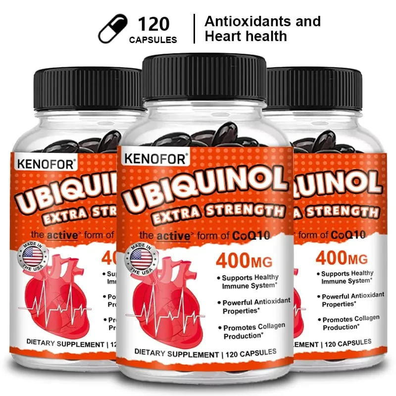 Coenzyme Q10 400 mg Softgel Antioxidant - Excellent absorbency active form for heart immune and skin health