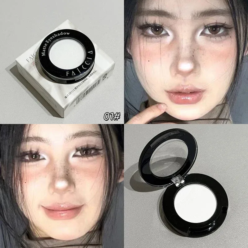 Gothic Matte Red Eye Shadow White Lying Silkworm Eyeshadow Eyeliner Palette Eye Makeup Matte Blue Punk Smoky Eyeshadow Cosmetics — image 2