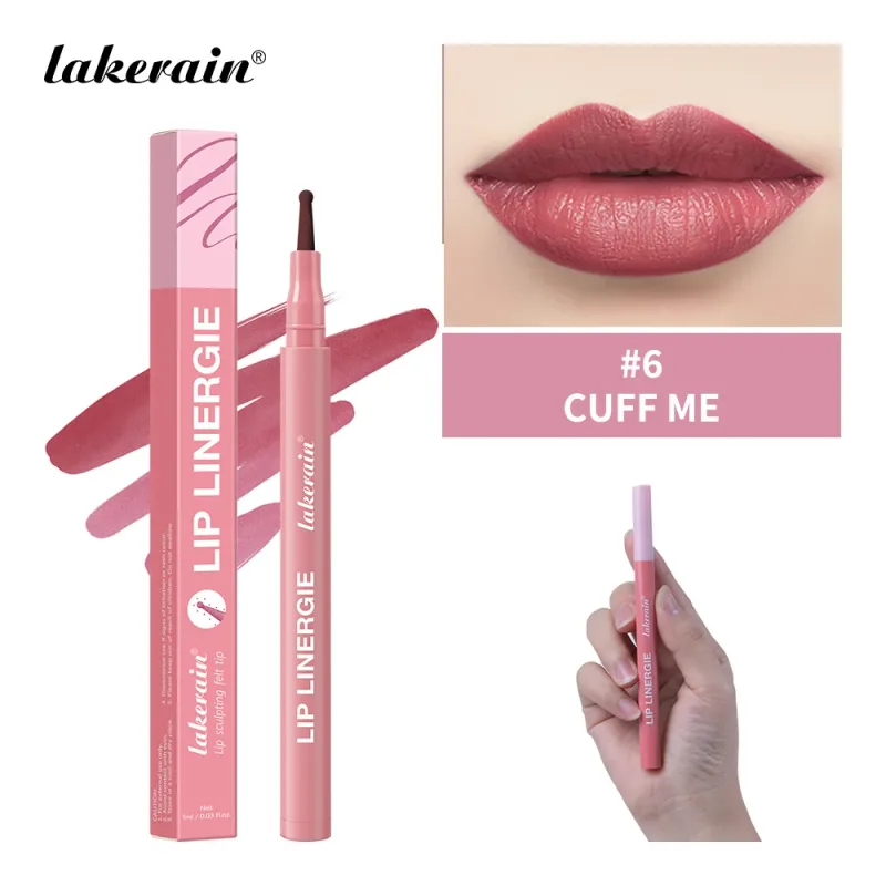 2-in-1 Lip Contour Lip Stain Pen Smudge-proof Non-stick Cup Moisturizing Lip Makeup Cosmetic Dual-Sided Tip Lip Stain & Liner — image 15