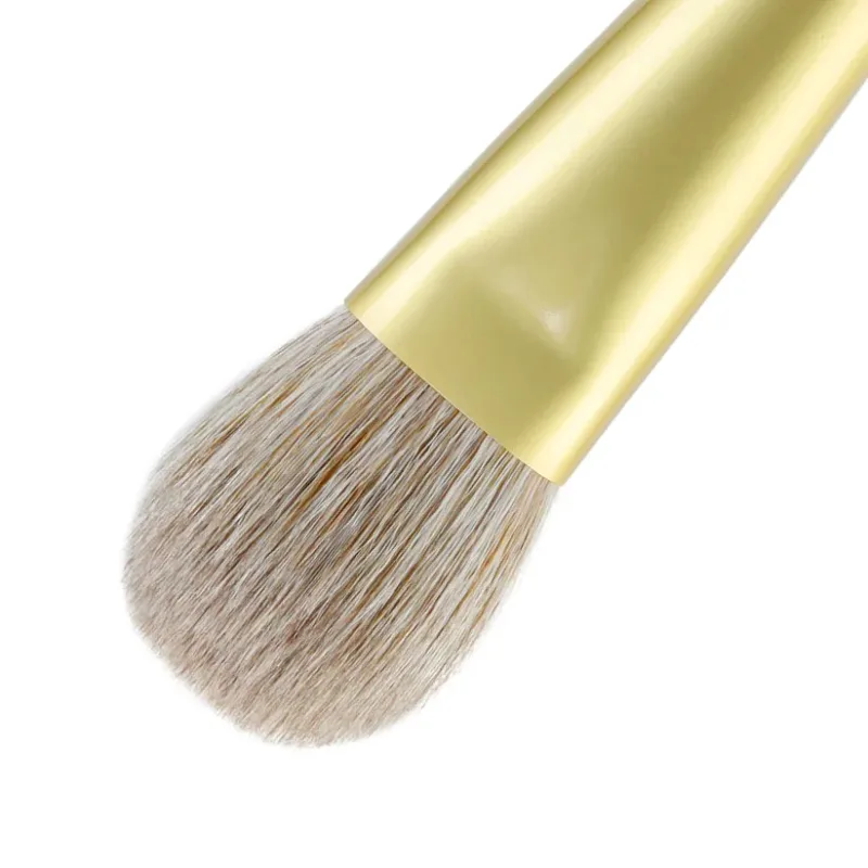 SD02 Professional Handmade Make Up Brush Flat Round Contour Blush Highlighter Brush Soft Goat Red Fox Hair Makeup Brushes