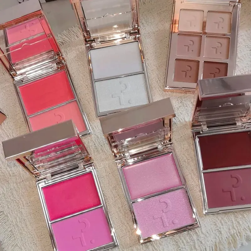 Patrick 2 in 1 Cream & Powder Blush Palette Dual Cheek Blush Duo Lasting Natural Brightening TA Makeup Cosmetics She's That Girl