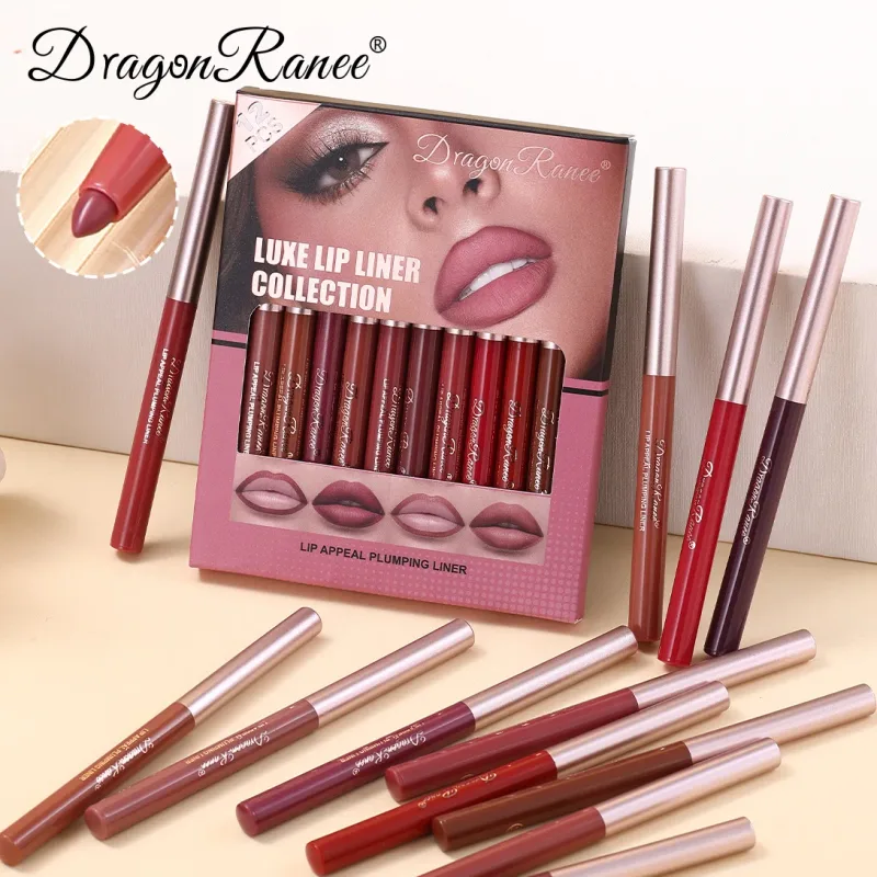 Multi Color Matte Lip Liner Crayon Velvet Waterproof Lip Pencil for Outline & Fill Lips Long Lasting Non Stick Lip Makeup