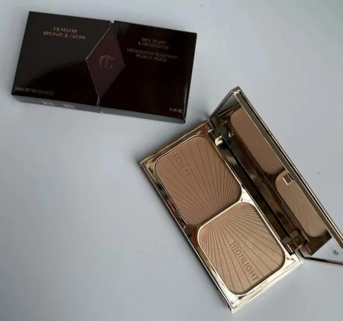 Charlotte Tilbury Airbrush Powder Blurring Poreless&Highlighter Illuminating Luminous Long Lasting Soft Focus Glow Makeup Gifts
