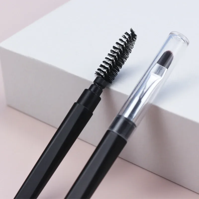 ★▲1 ชิ้น แปรงแต่งหน้าอายแชโดว์แบบพกพา ขนาดเดินทาง แปรงแต่งหน้า คิ้ว ซิลิโคน Glit เครื่องมือเครื่องสำอางที่จำเป็นพร้อมฝาปิด