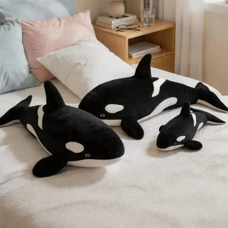 50/70 cm Orca gyilkos bálna plüss párna puha fekete fehér bálna dobópárna hálószoba kanapé dekor óceán témájú plüss párna ajándék