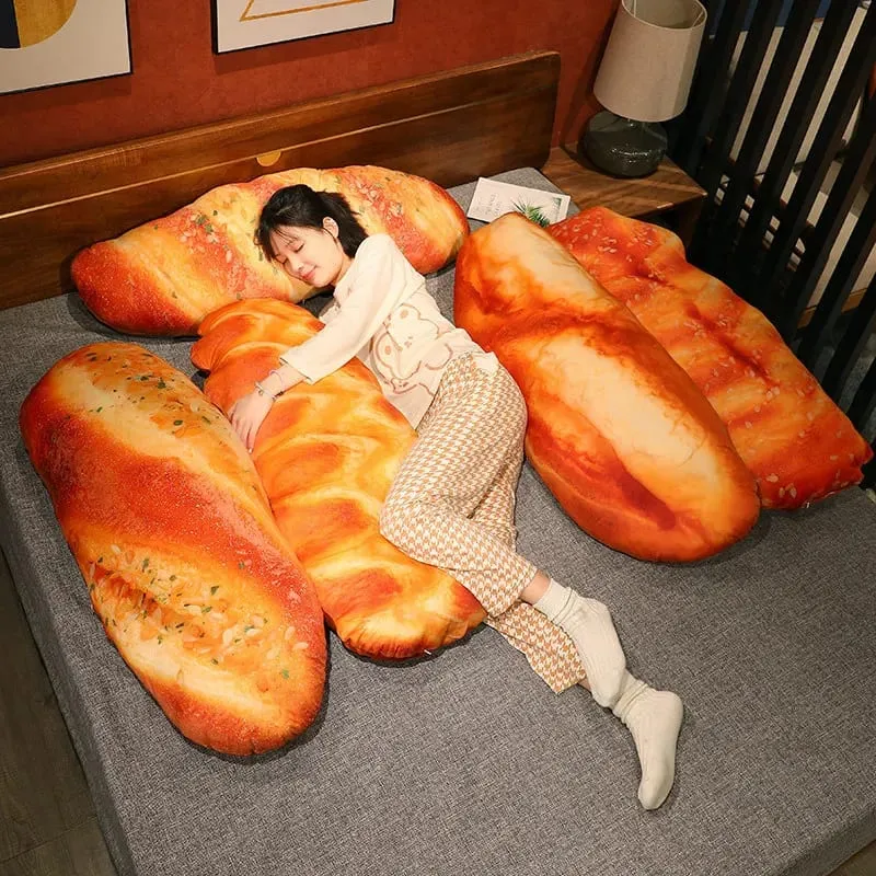 20/50cm Long Bread Pillow Stuffed Like Real Sesame S Cheese Denmark Toast Chopped Green Onion Sleeping Hug Support Leg Gift