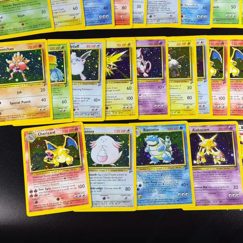 Pocket 2000 Base Set 2 OG Nostalgia Collectible Hitmonchan Scyther Clefable Pidgeot Mewtwo Traditional Holo Proxy