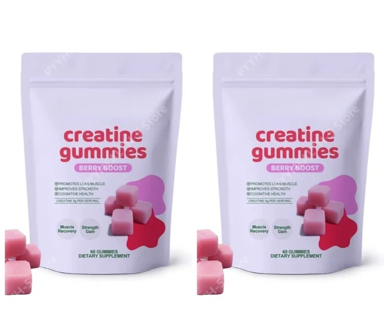 Berry Creatine Gummies Serving Monohydrate Chewable Supplement Easy Daily Intake Muscle Recovery Strength Support Muscle Growth