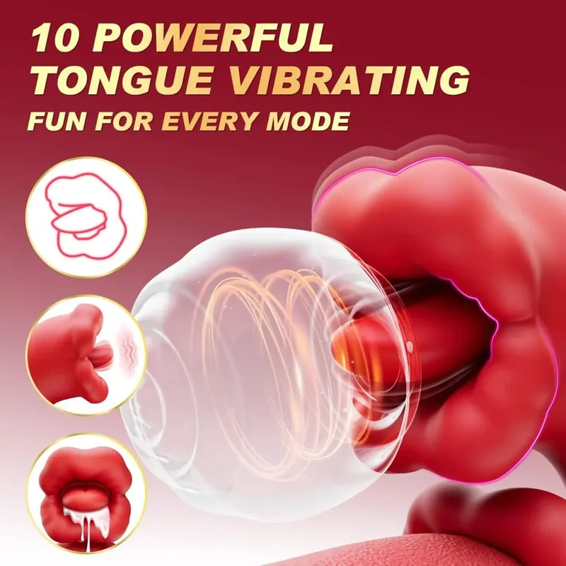 Penggetar 3 IN 1 Gulir Lidah Klitoris untuk Wanita Puting Klit G-spot Stimulator Pemijat Vagina Wanita Mainan Seks Dewasa