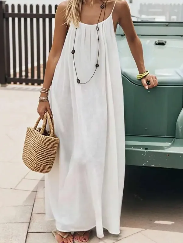 Robe Maxi à dos nu pour femmes, vêtement