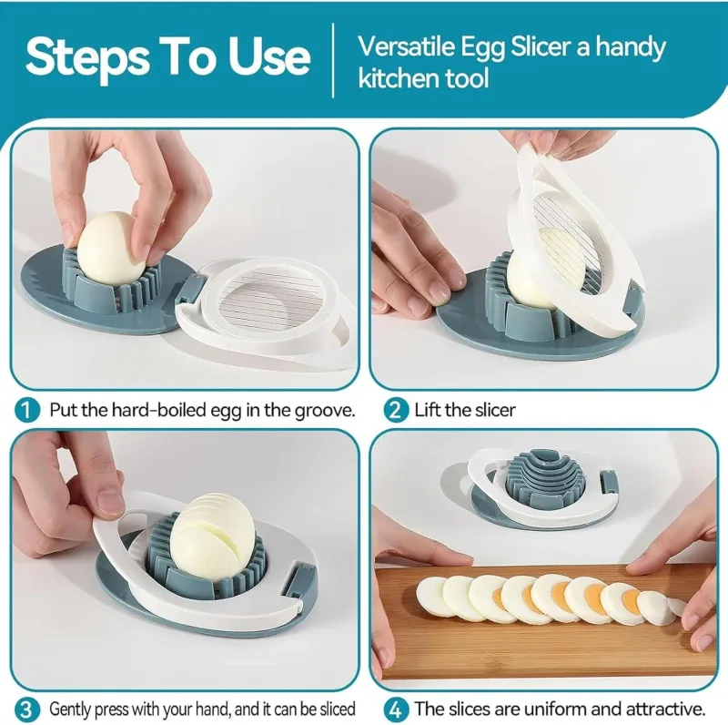 Taglierina per uova multifunzionale Affettatrice per uova in acciaio inossidabile 304 Affettatrice per insalata di frutta Separatore per uova conservate Gadget da cucina