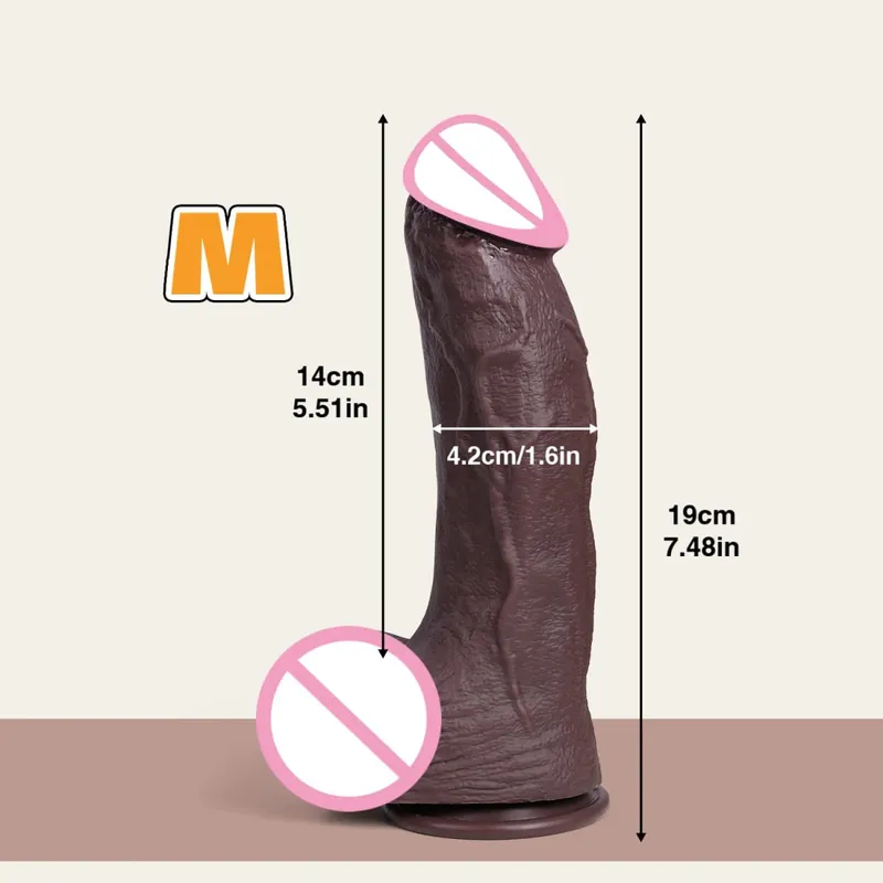 Huge Realistic Dildo Double Layer Silicone Penis Soft Big Cock 2 Colors 4 Sizes For Women Masturbation Sex Toys Adult supplies