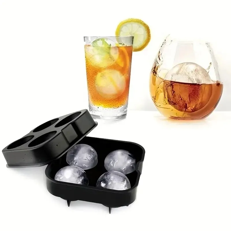Silicone Ice Cube Mold Tray With Lid Diamond Skull Ball Shape Ice Maker Easy Release For Whisky Cocktail Kitchen Accessorie