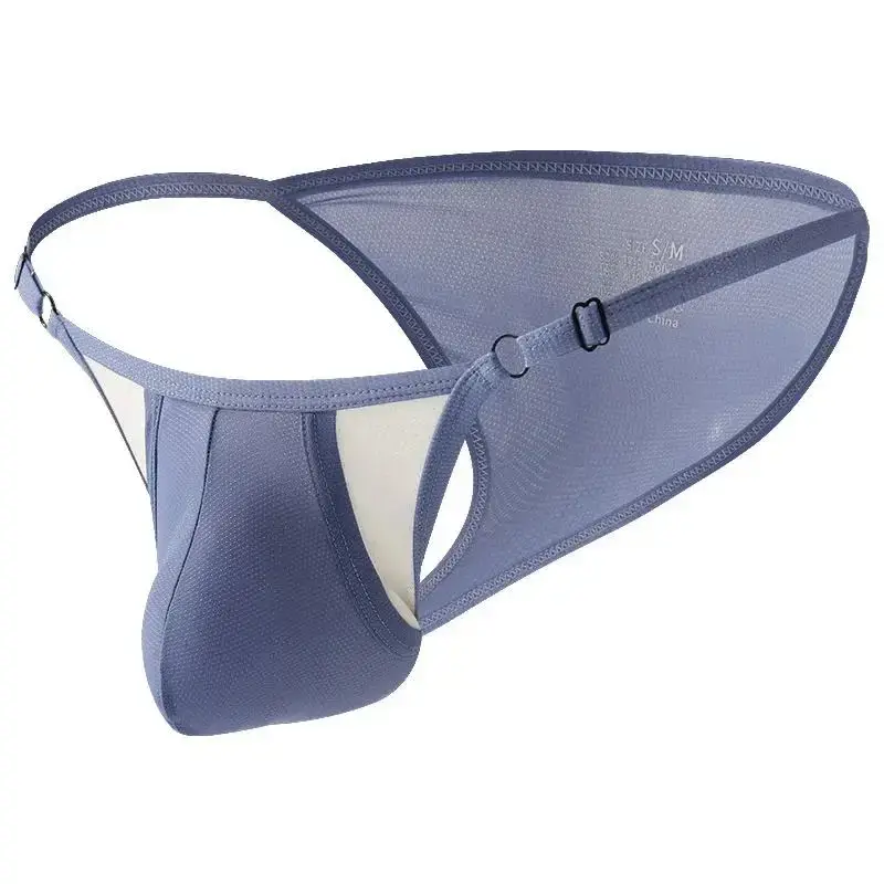 Jockstrap Men Adjustable Waist Panties Separate Side Low Waist Briefs Quick Drying Ultra-Thin U Convex Pouch Bikini Thongs Man — image 6