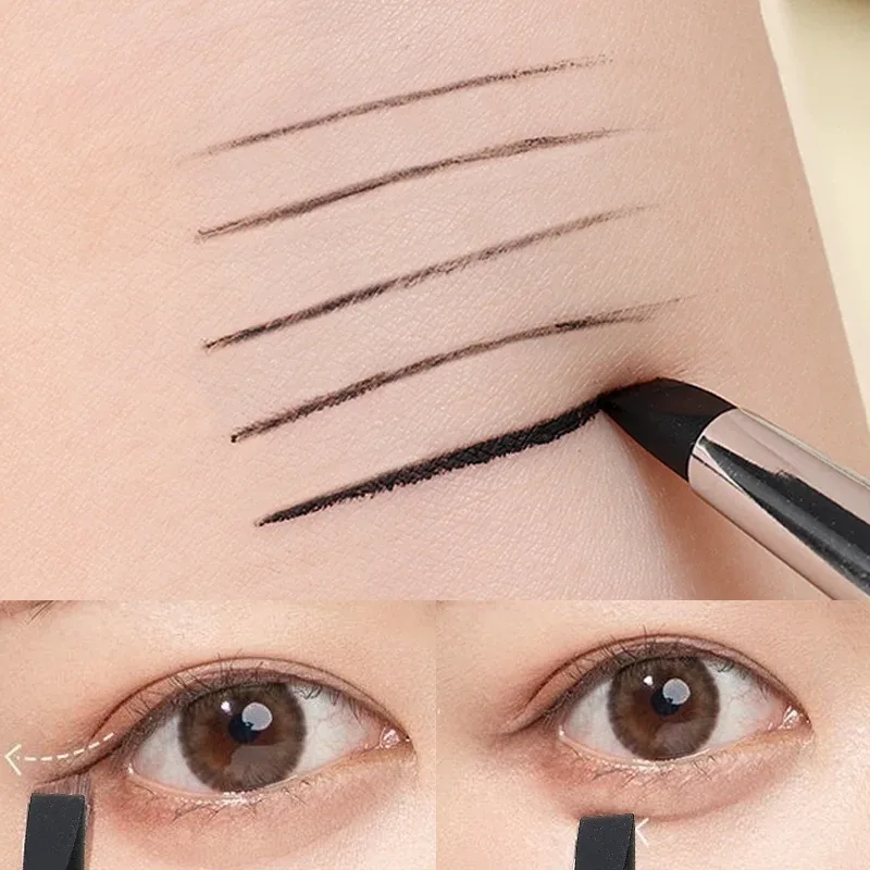Eyebrow Eyeliner Brush Professional Multi-purpose Silicone Flat Blade Eyeliner Brush Precise Detail Brow Contour Makeup Brushes