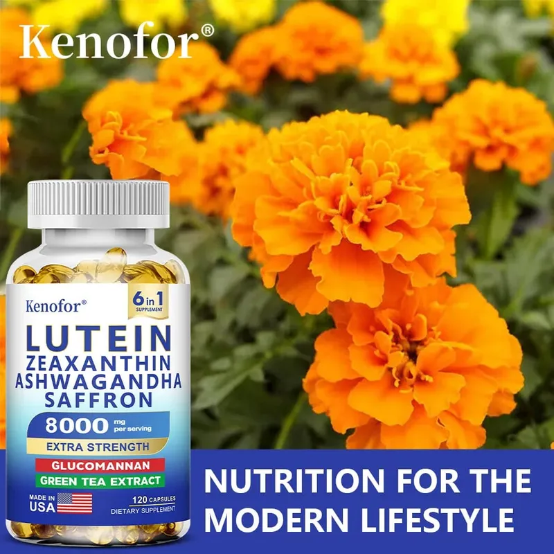 Lutein and Zeaxanthin Supplements 8000mg Per Serving | Essential Eye Vitamins & Vision Health Dietary Supplement NON-GMO
