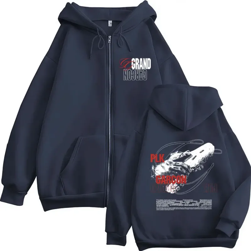 Rapper PLK Grand Garçon 2026 Album Tour Zipper Hoodies Men Women Clothing Fashion Zip Up Fleece Hooded Sweatshirts Jacket Coats