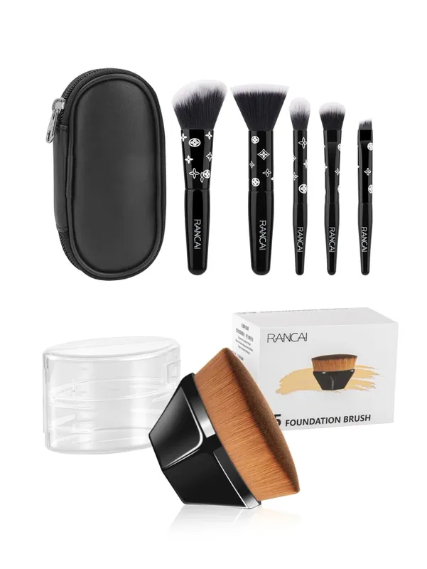 5-delige schattige compacte make-upborstelset met etui Premium borstel voor onberispelijke foundation Blush oogschaduwtoepassing Beauty Tools