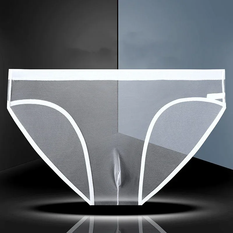 1-2 Pcs Men's Briefs Seamless Transparent Ultra-thin Underpants Breathable Mesh Sexy Male Panties Elastic Underwear Shorts Panty
