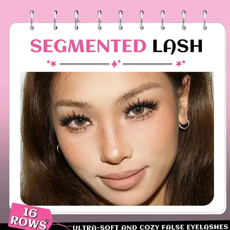 Cat Eye 16 rows Cluster Lashes 406080100P Mixed DIY Individual Eyelashes Thick Tray DIY Eyelash Extension Wispy Volume Eyelashes — image 7