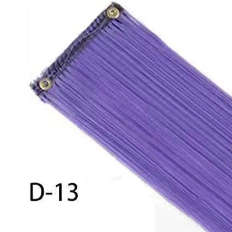 Synthetic 10Pcs colorful Hair Extensions Clip in Colored Party Highlights Extension for Kids Girls Long Straight Hairpiece